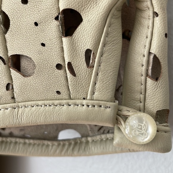 NWT Lauren Ralph Lauren Laser Cut Leather Peplum Top Women’s Size 2 - Picture 4 of 10